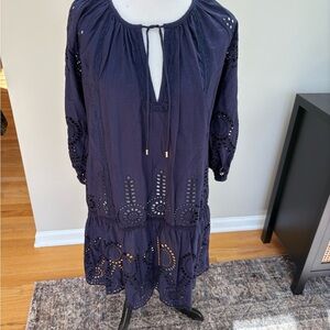 Melissa Odabash | Dark Blue Long Sleeve Dress, Sz M